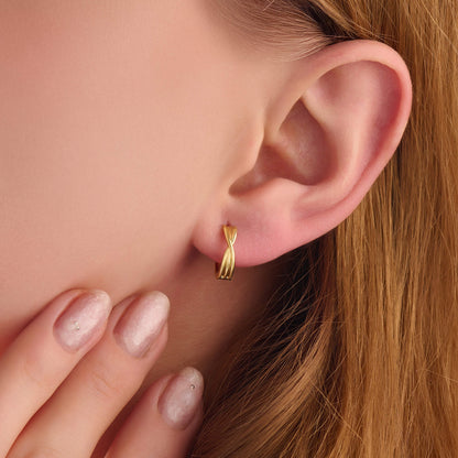 Criss Cross Hoop Earrings - Gold Vermeil