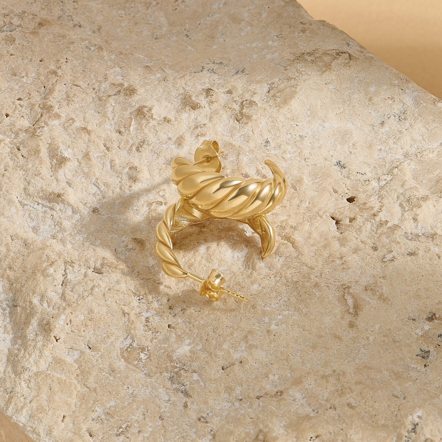 Croissant Earrings in Gold