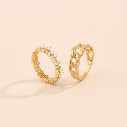 Cuban Chain Statement Ring in Gold