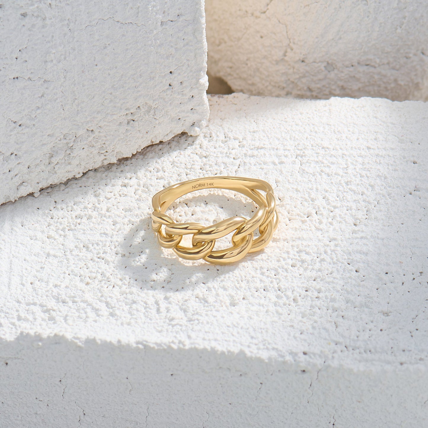 Cuban Chain Statement Ring in Gold