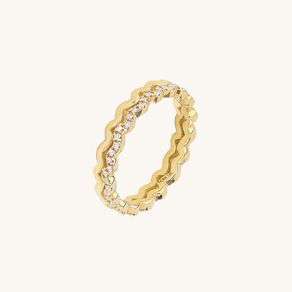 Double Wave Stacking Ring in Gold