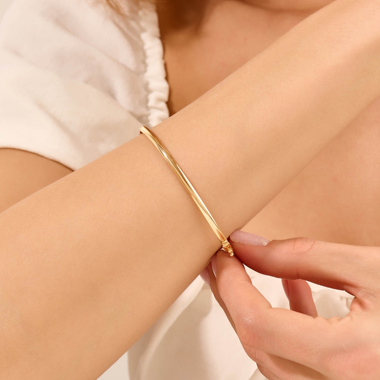 Dainty Bangle Bracelet in Gold