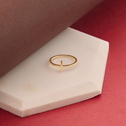 Dainty Cross Ring in Gold
