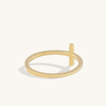 Dainty Cross Ring in Gold