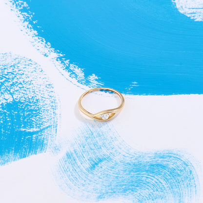 Dainty Evil Eye Ring in Gold