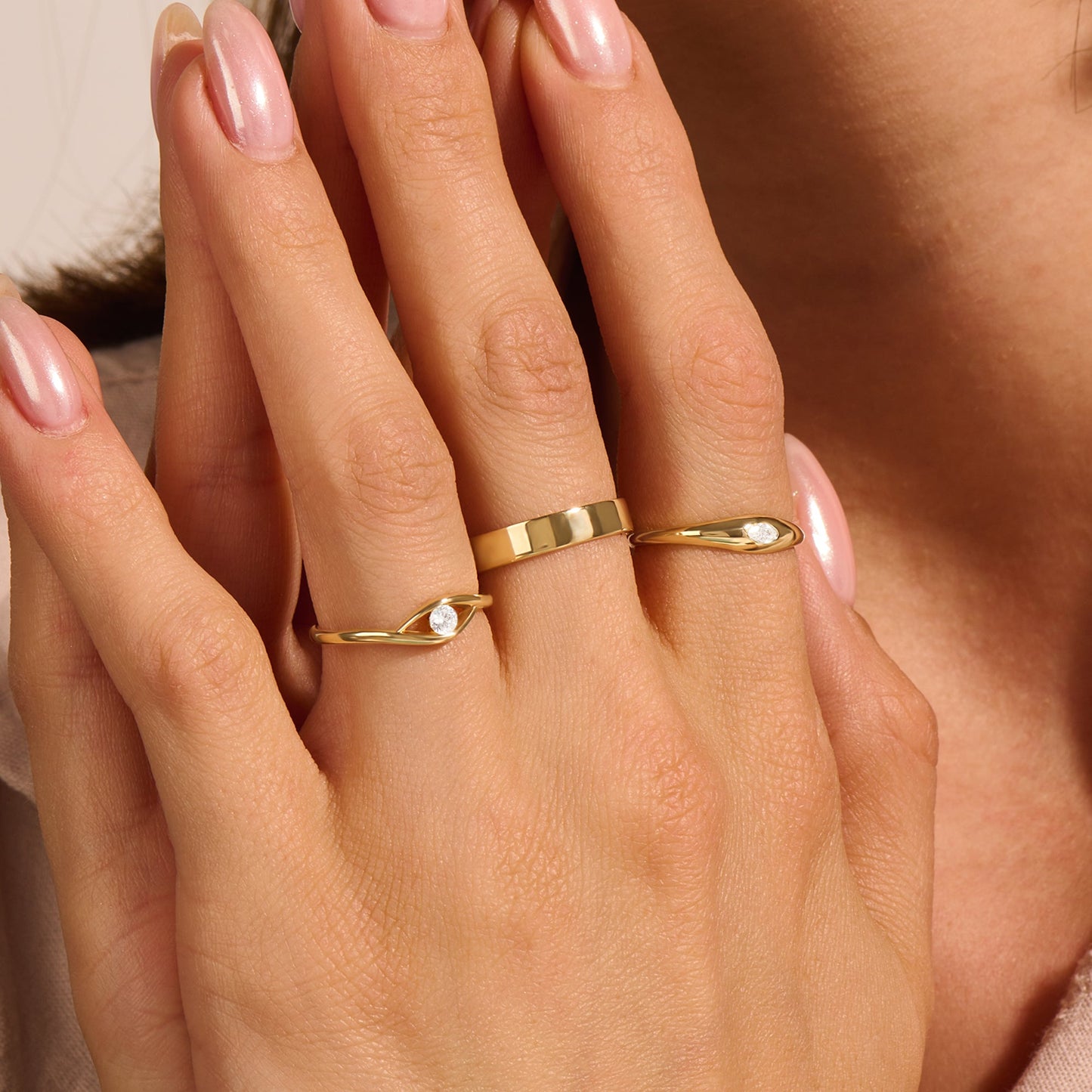 Dainty Evil Eye Ring in Gold