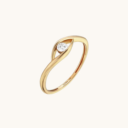 Dainty Evil Eye Ring in Gold