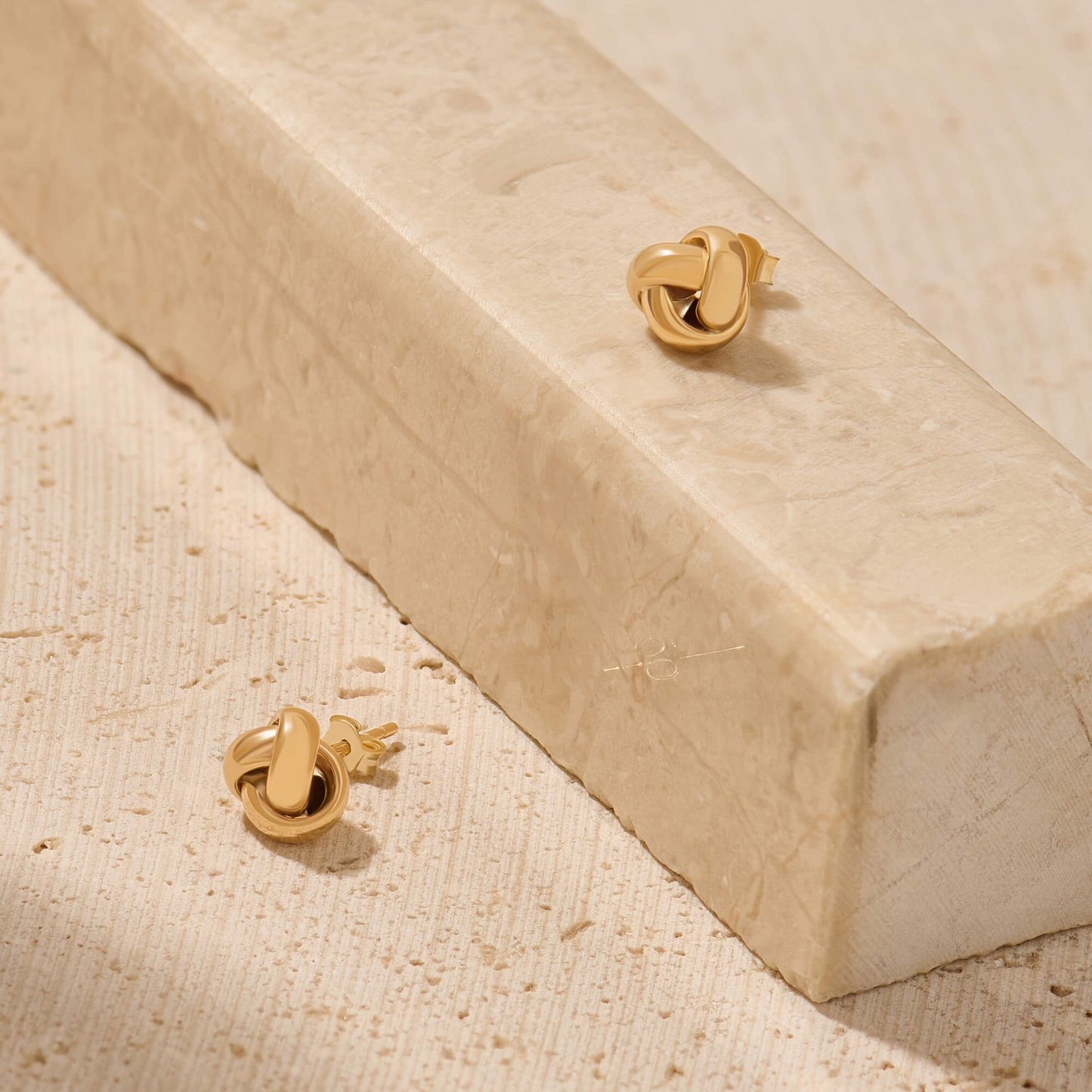 Dainty Knot Stud Earrings in Gold
