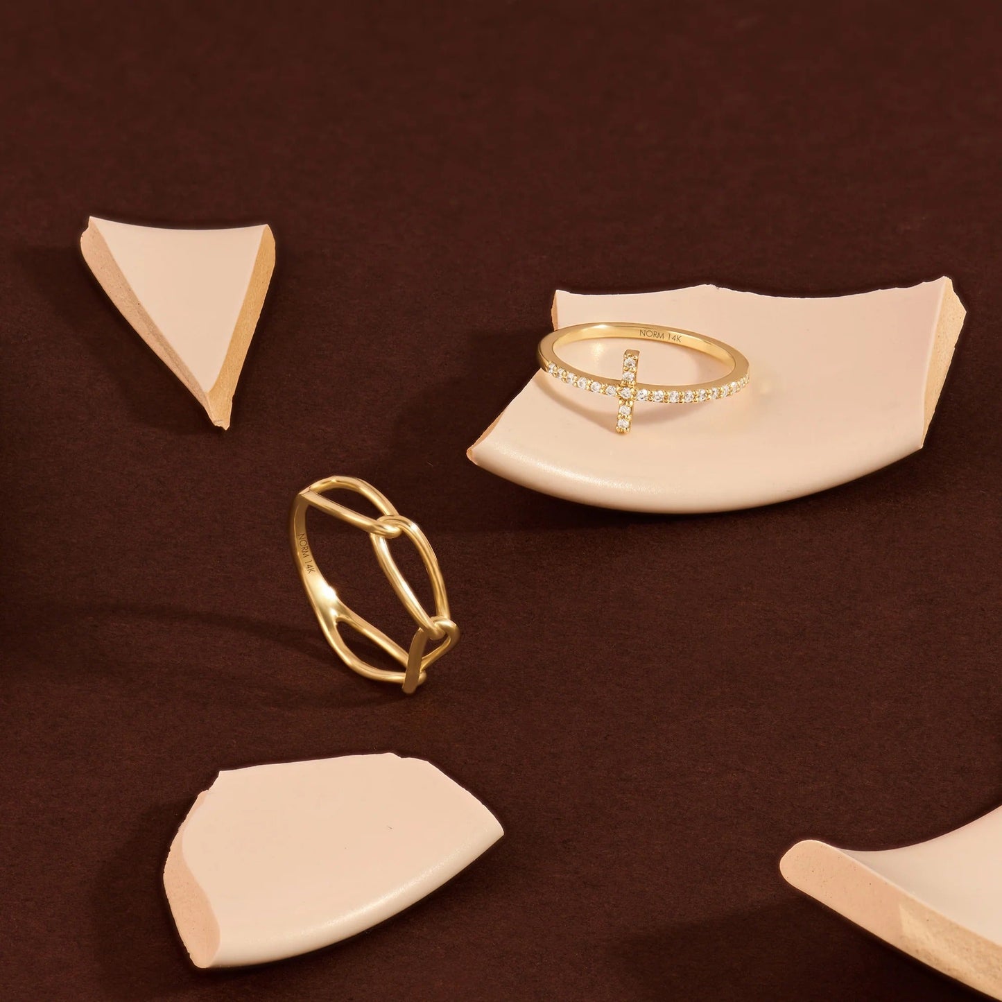 Dainty Moissanite Cross Ring in Gold