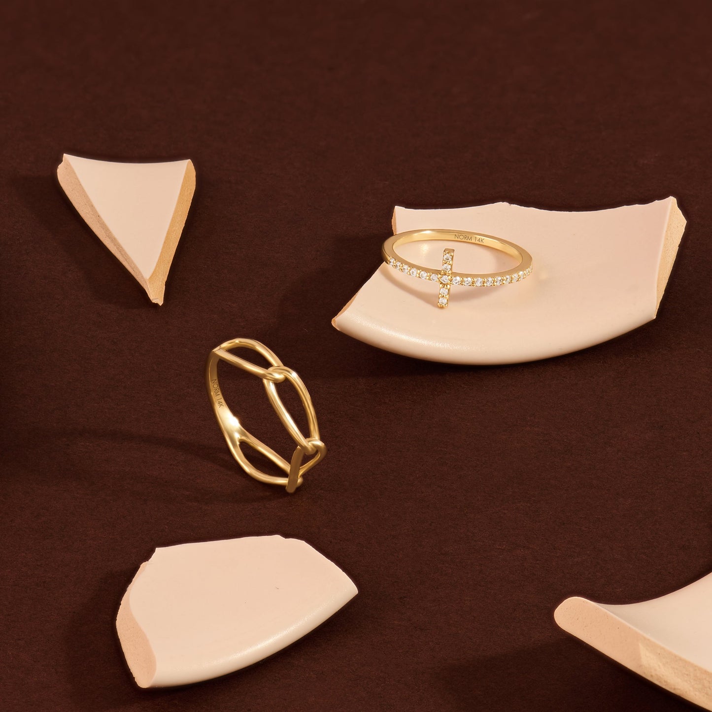 Dainty Pave Cross Ring in Gold