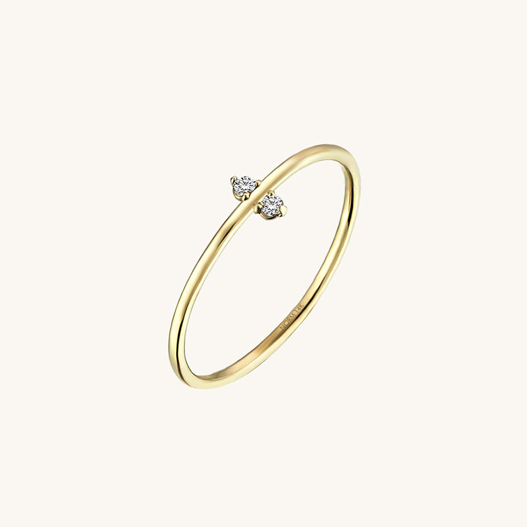 Tiny Duo Ring in Gold