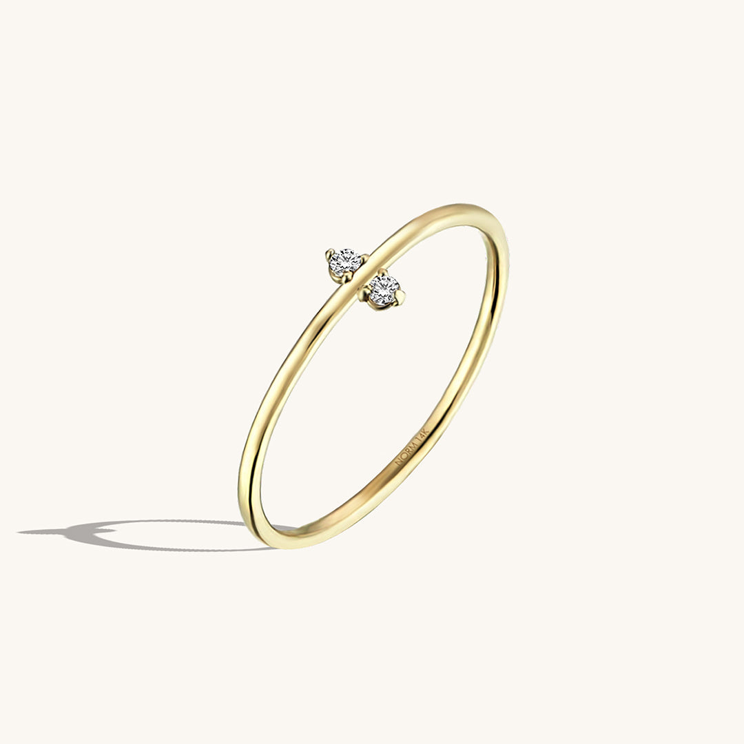 Tiny Duo Ring in Gold