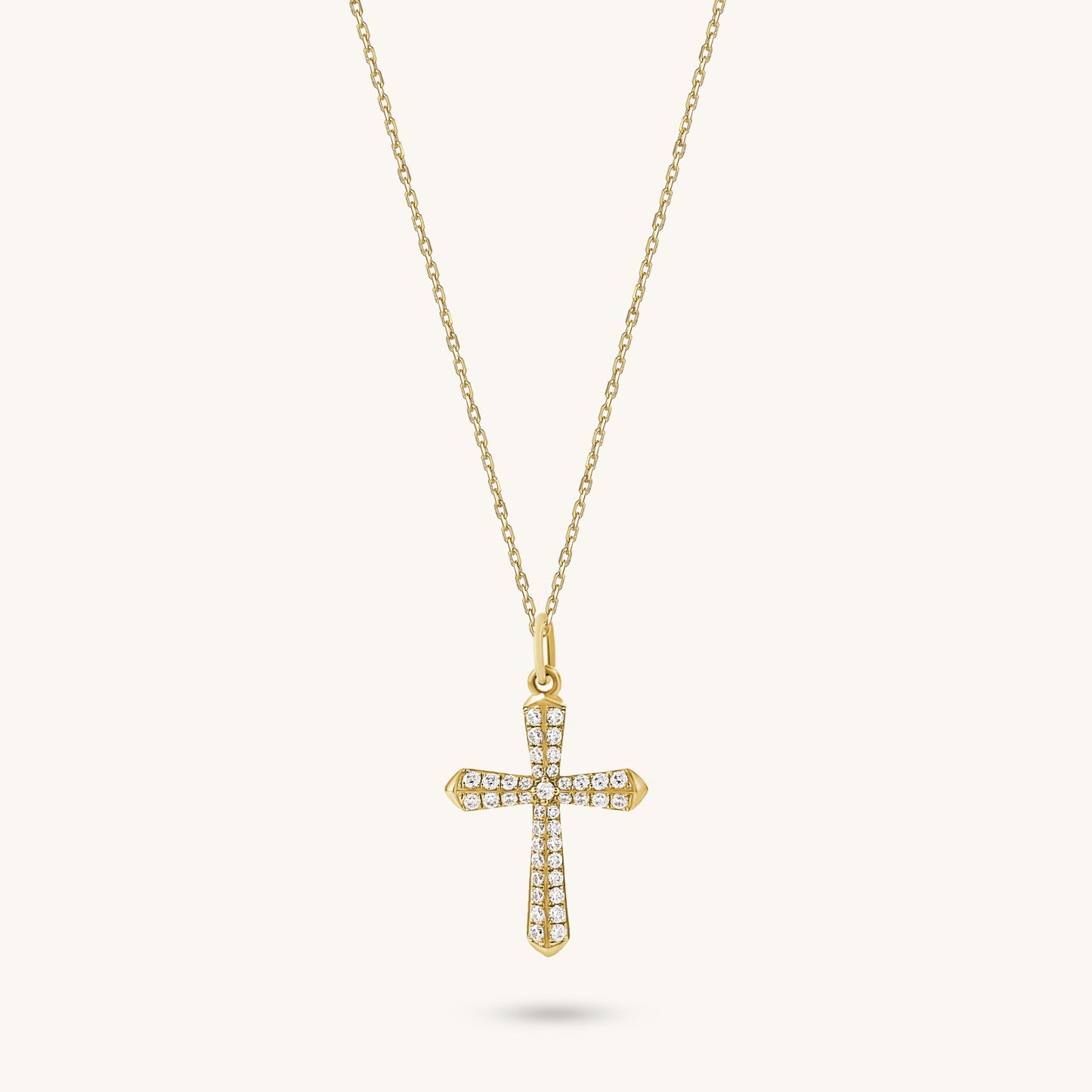 Diamond Cross Necklace in Gold