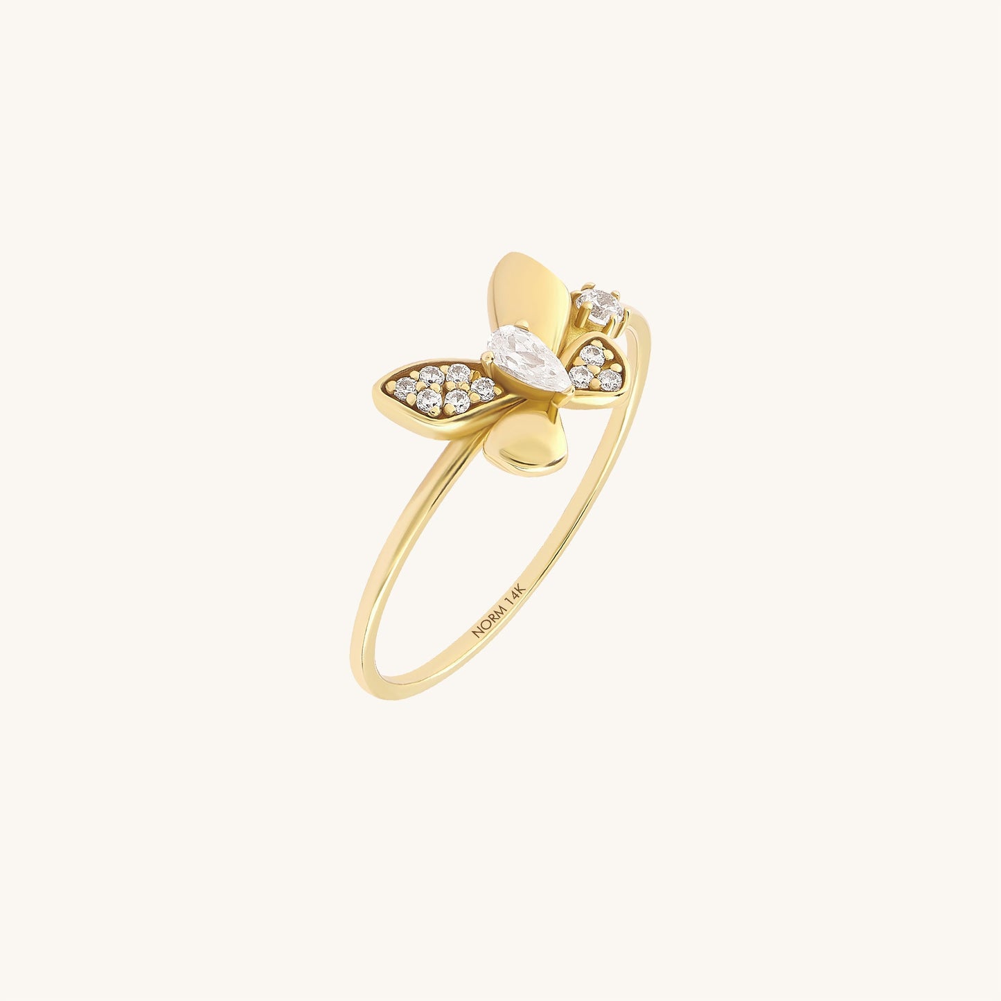 Diamond Butterfly Promise Ring in Gold