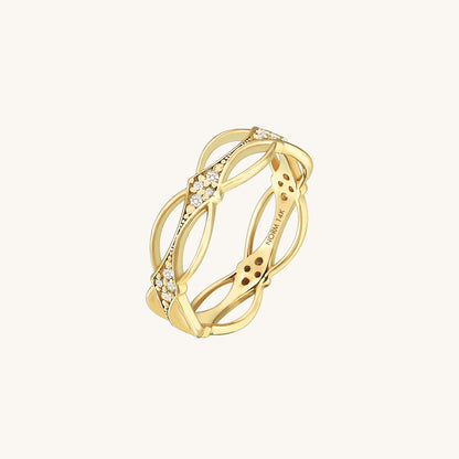 Diamond Celtic Infinity Knot Ring in Gold