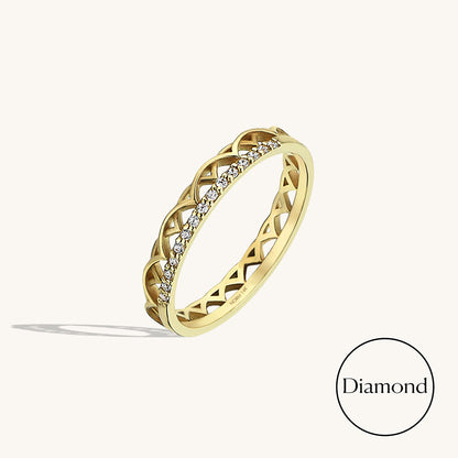 Diamond Celtic Wedding Ring in Gold