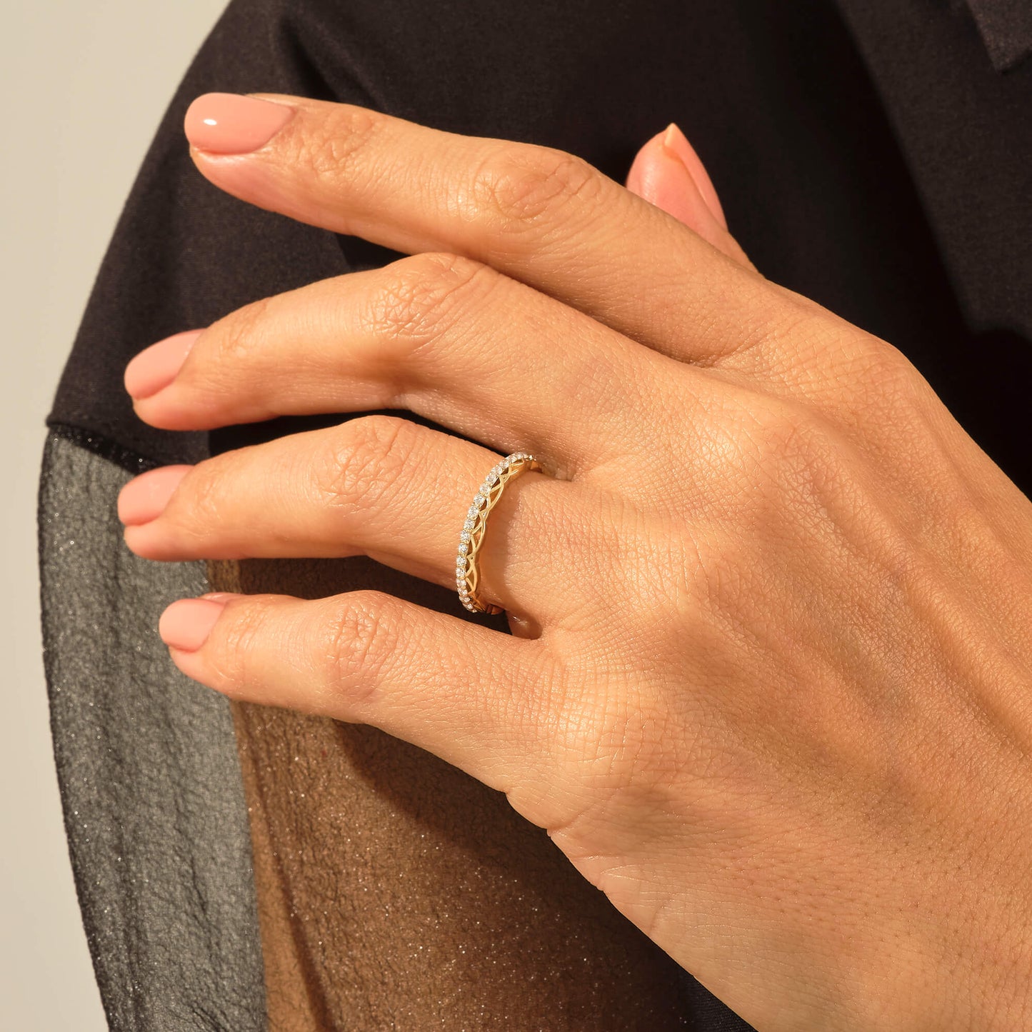 Diamond Celtic Wedding Ring in Gold