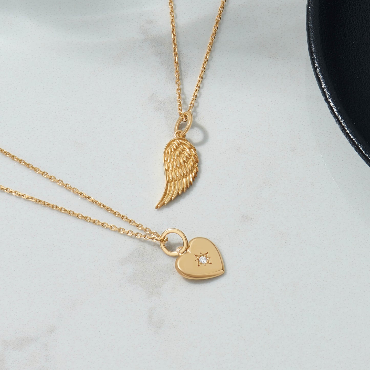 Diamond Heart Love Necklace in Gold