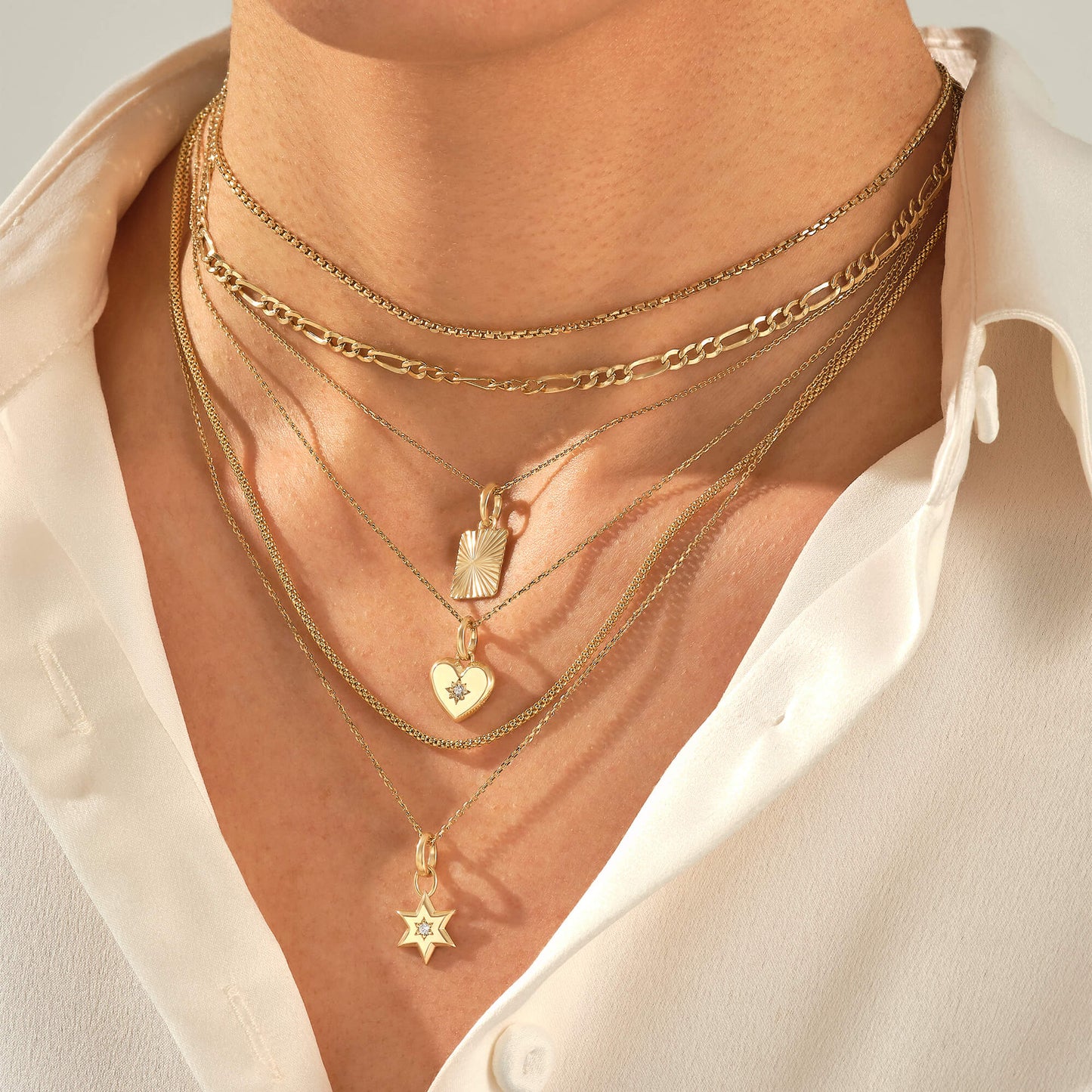 Diamond Heart Love Necklace in Gold