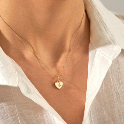 Diamond Heart Love Necklace in Gold