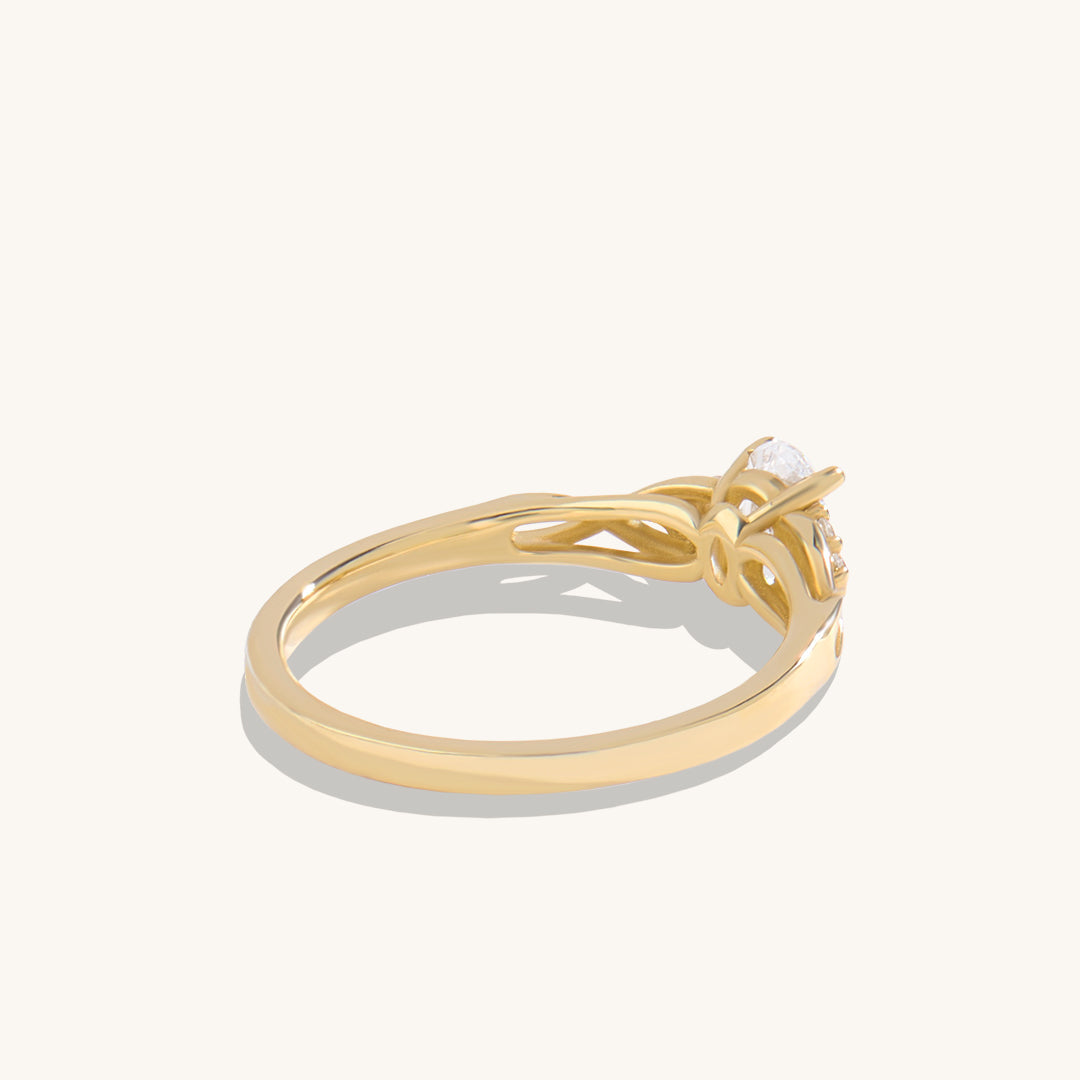 Diamond Infinity Engagement Ring in Gold