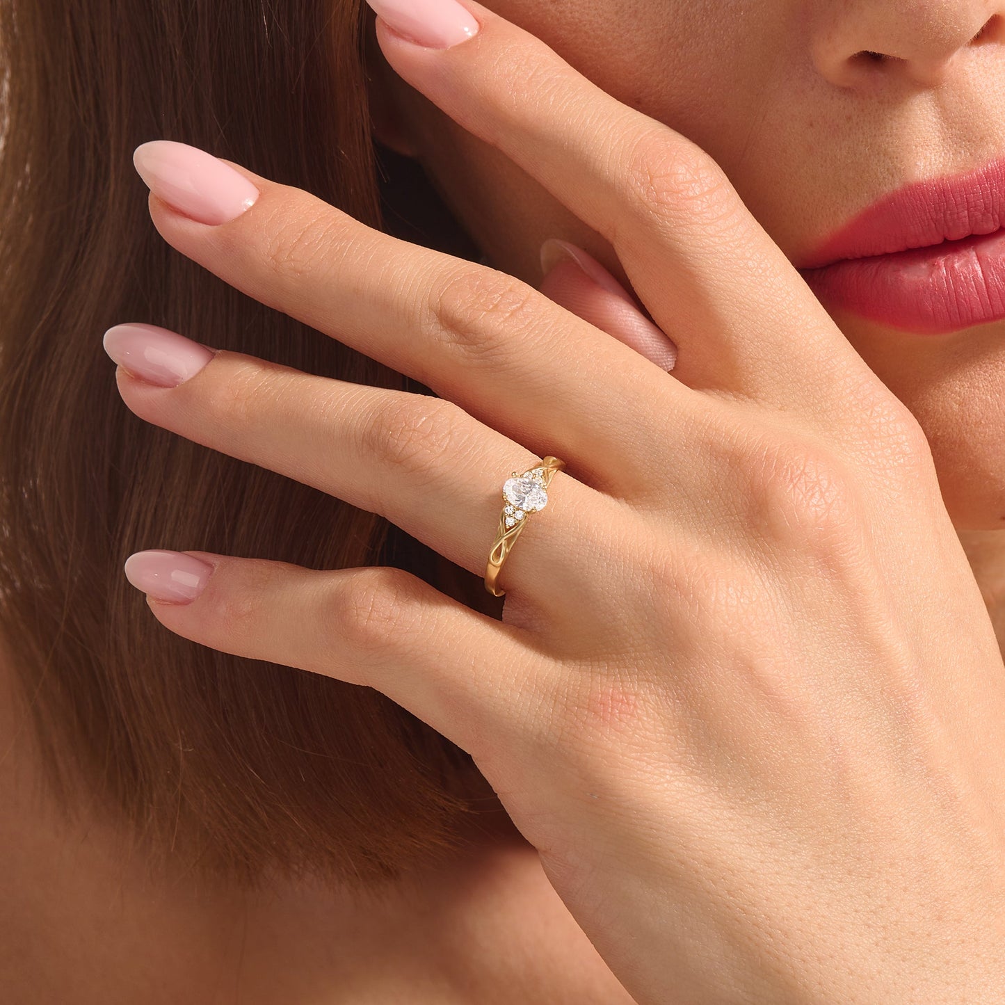 Diamond Infinity Engagement Ring in Gold