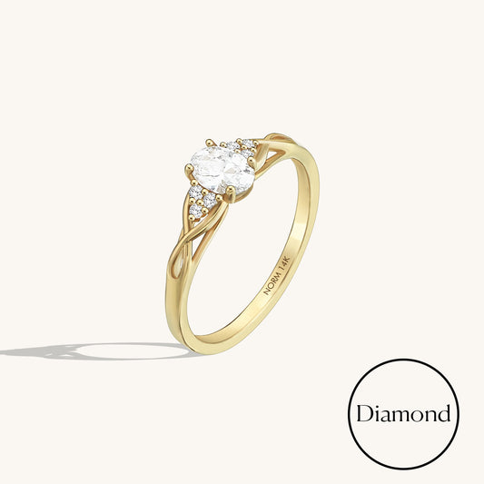 Diamond Infinity Engagement Ring in Gold