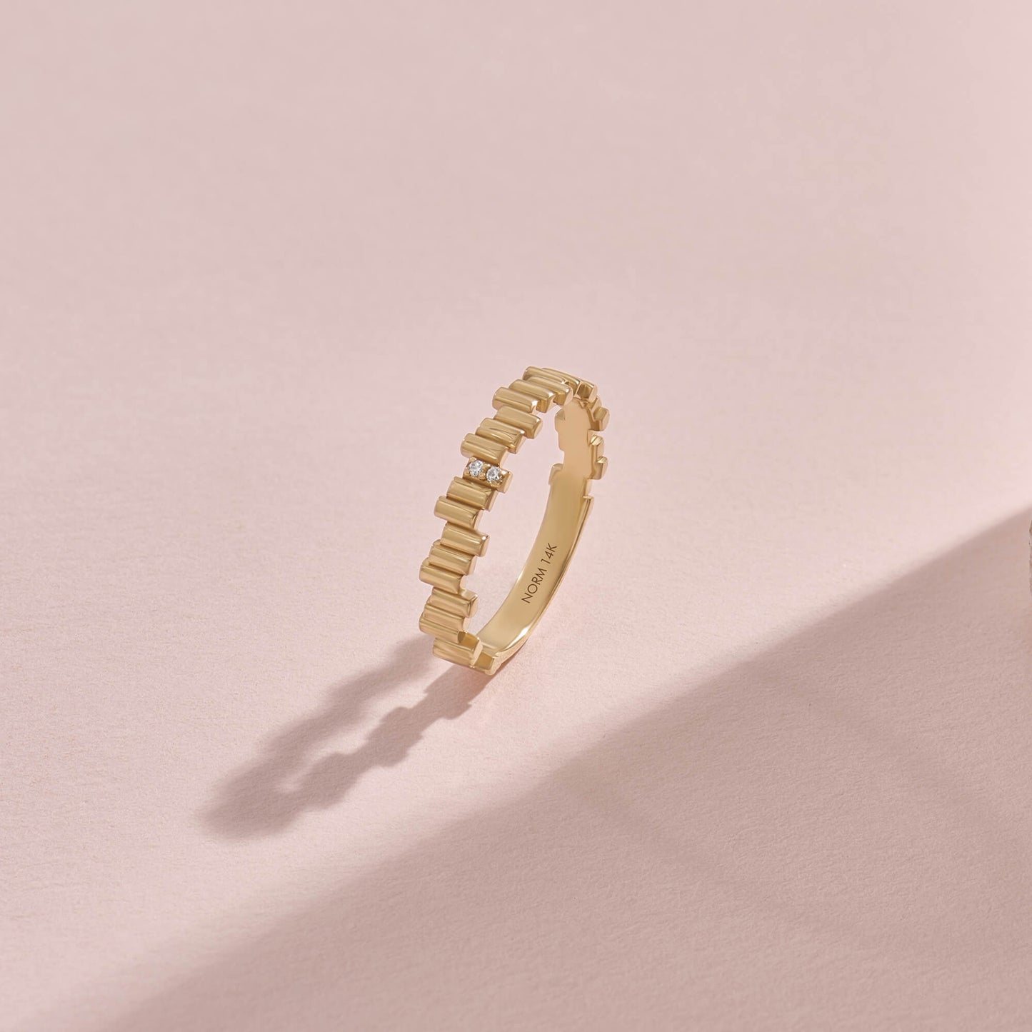 Diamond Irregular Bars Stacking Ring in Gold