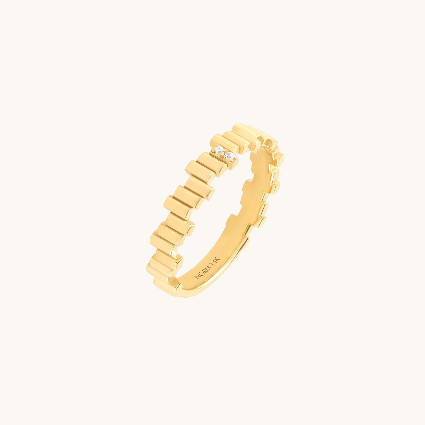 Diamond Irregular Bars Stacking Ring in Gold