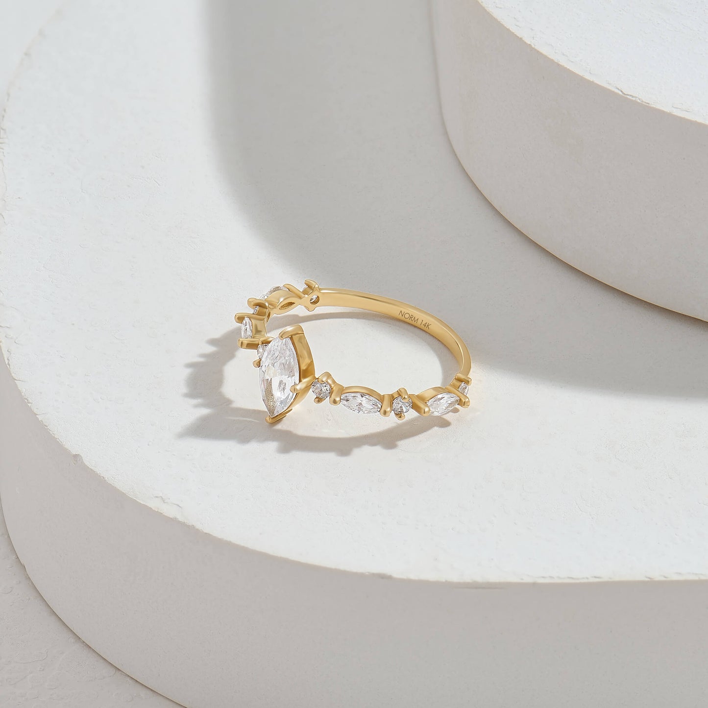 Diamond Marquise Promise Ring in Gold