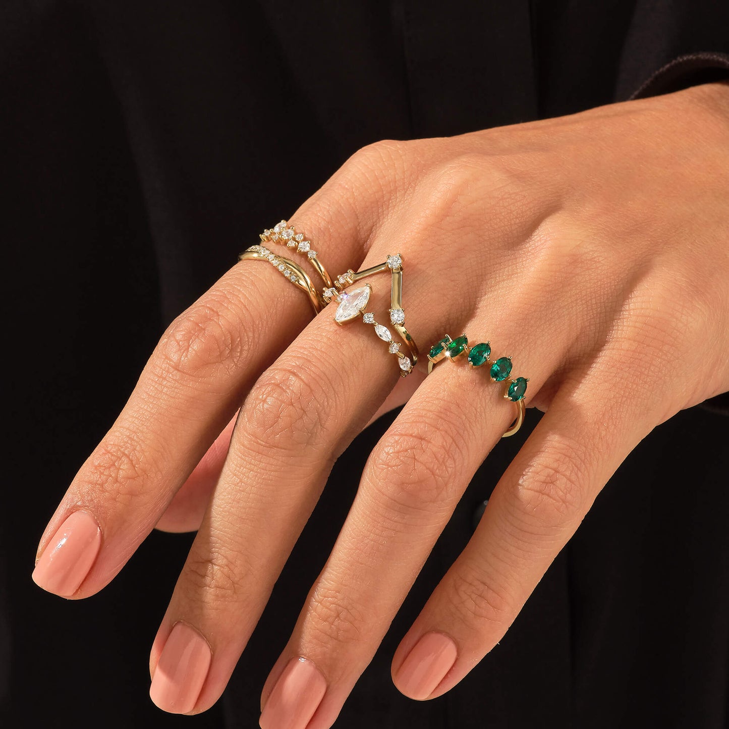 Diamond Marquise Promise Ring in Gold