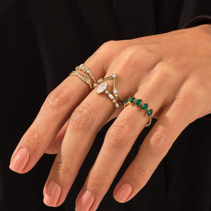 Diamond Marquise Promise Ring in Gold