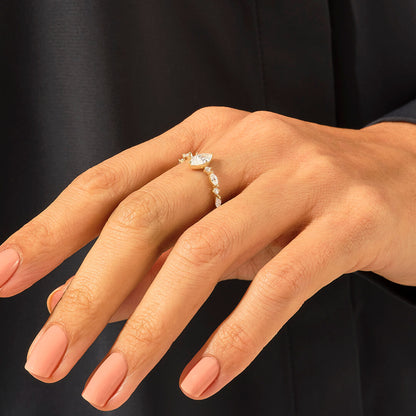 Diamond Marquise Promise Ring in Gold