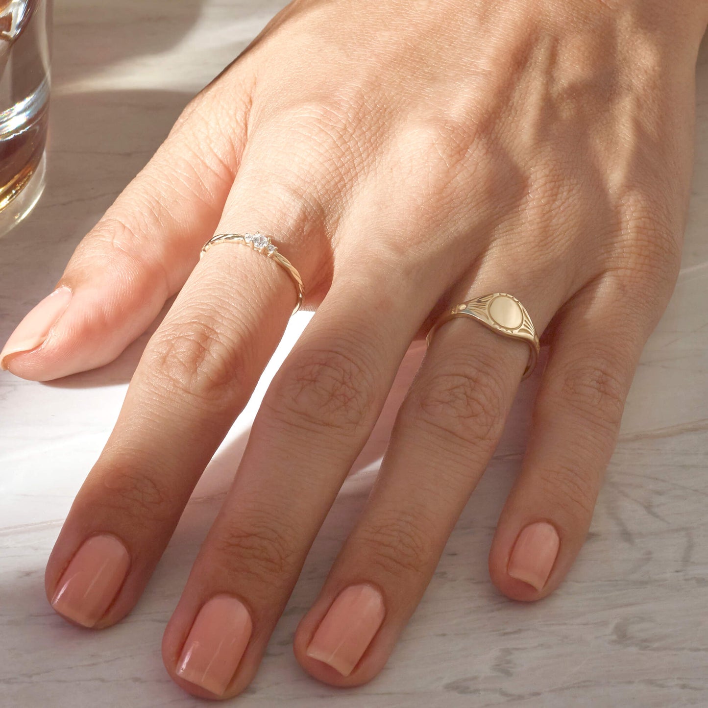 Diamond Minimal Twisted Solitaire Ring in Gold