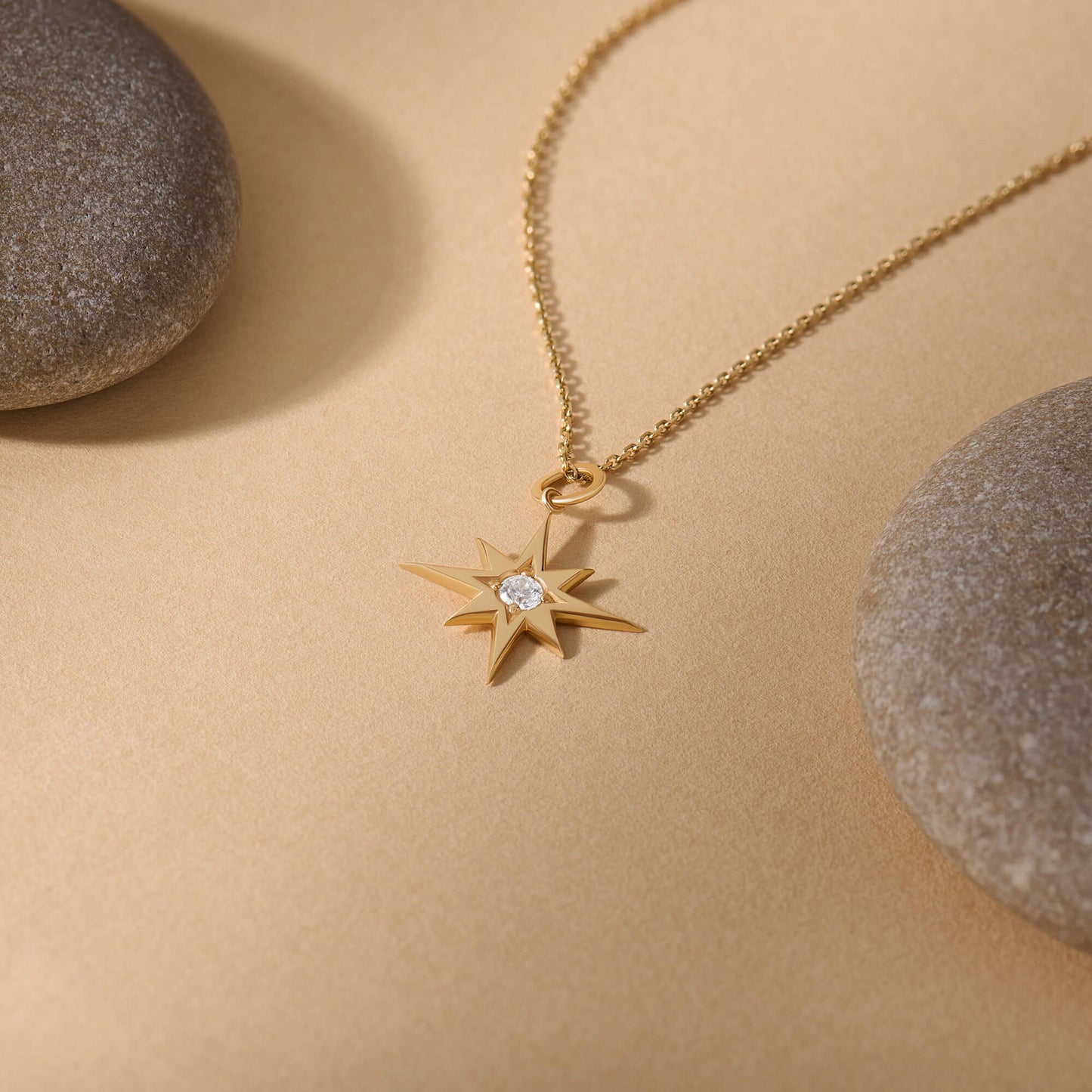 Diamond North Star Necklace in Gold