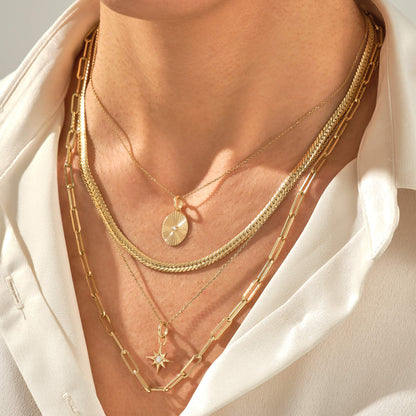 Diamond North Star Necklace in Gold