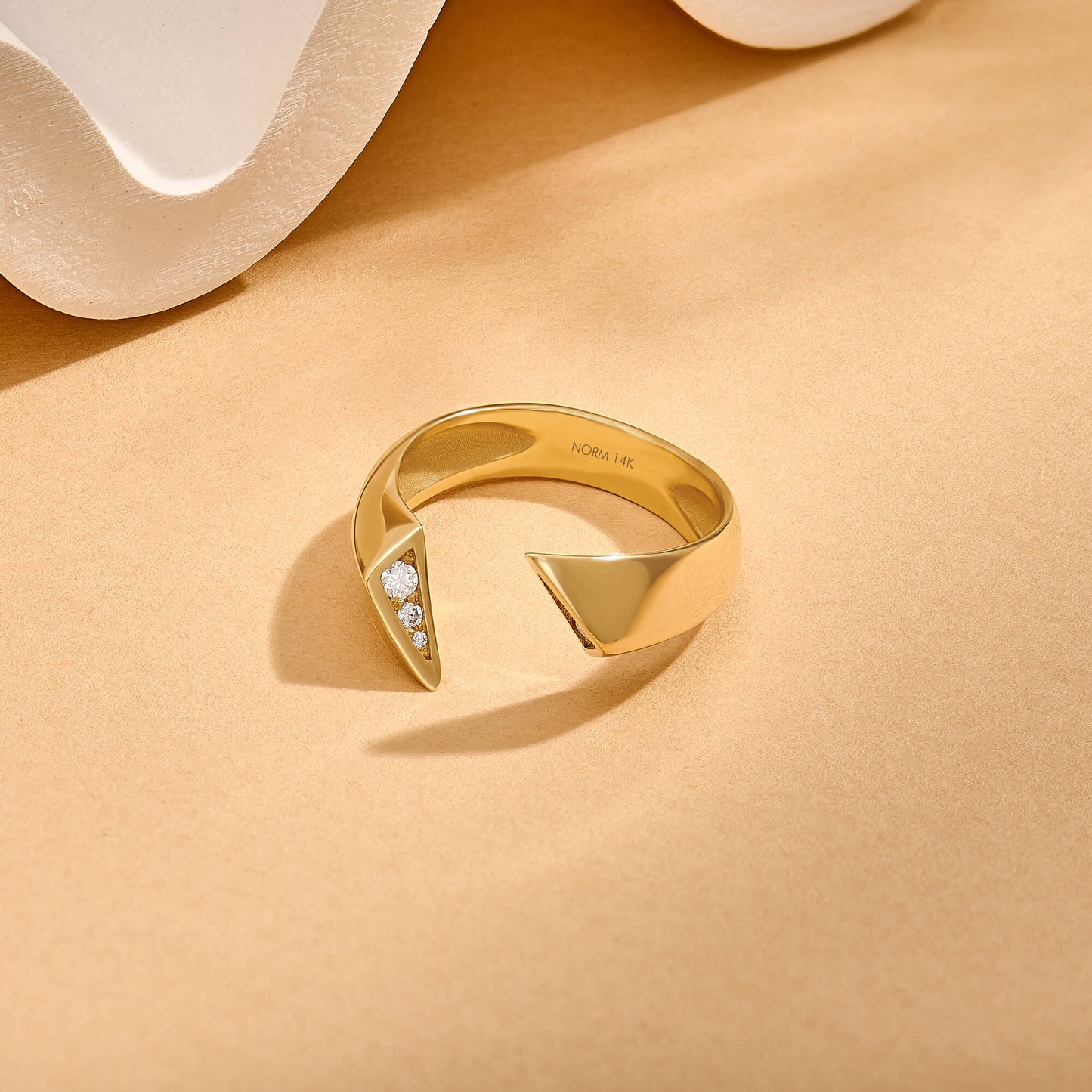 Diamond Pave Open Ring in Gold