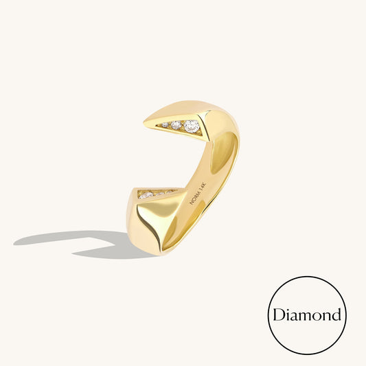 Diamond Pave Open Ring in Gold