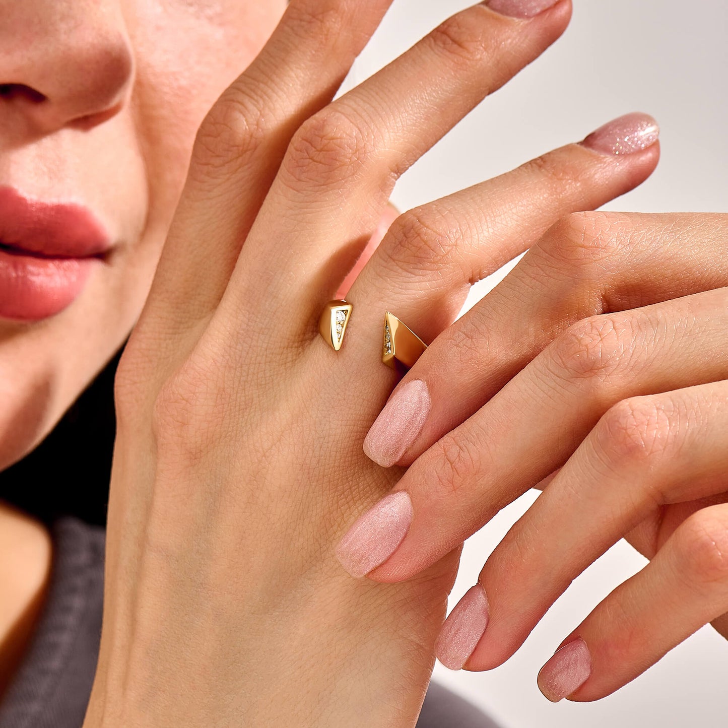 Diamond Pave Open Ring in Gold