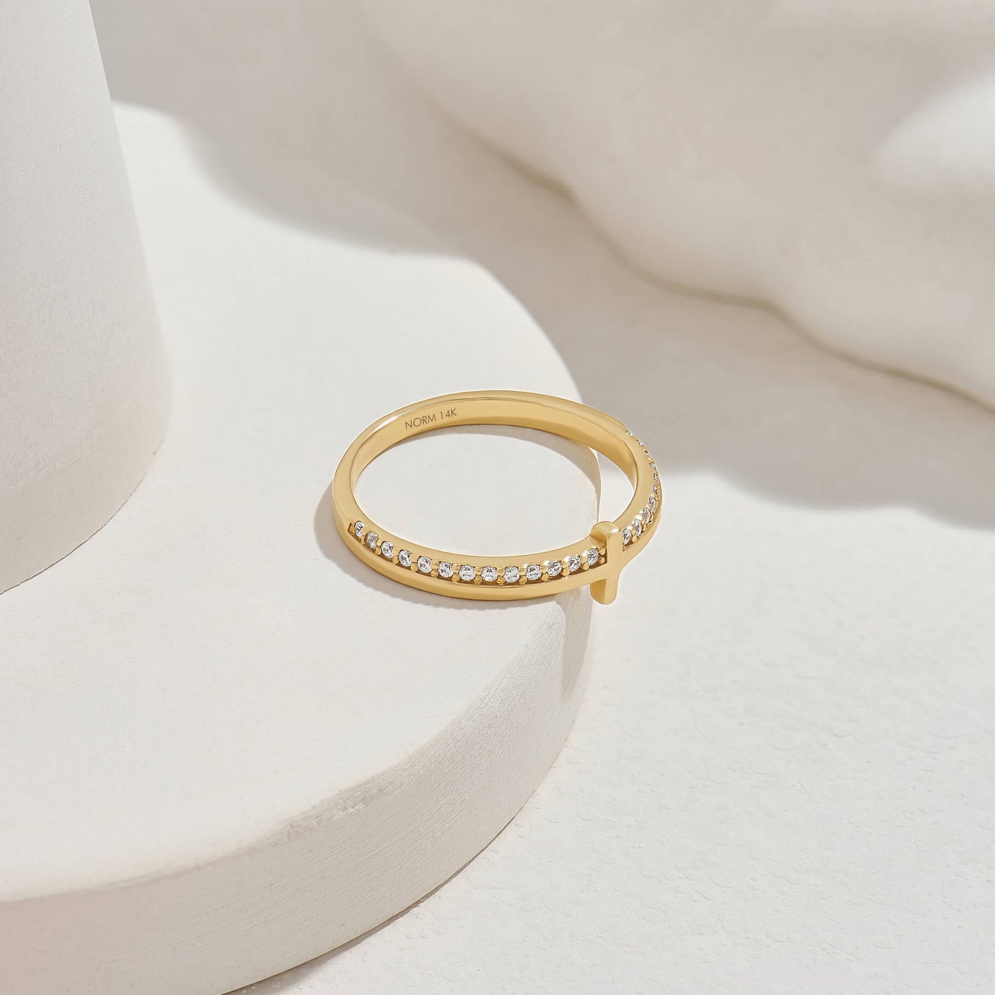 Diamond Petite Cross Ring in Gold