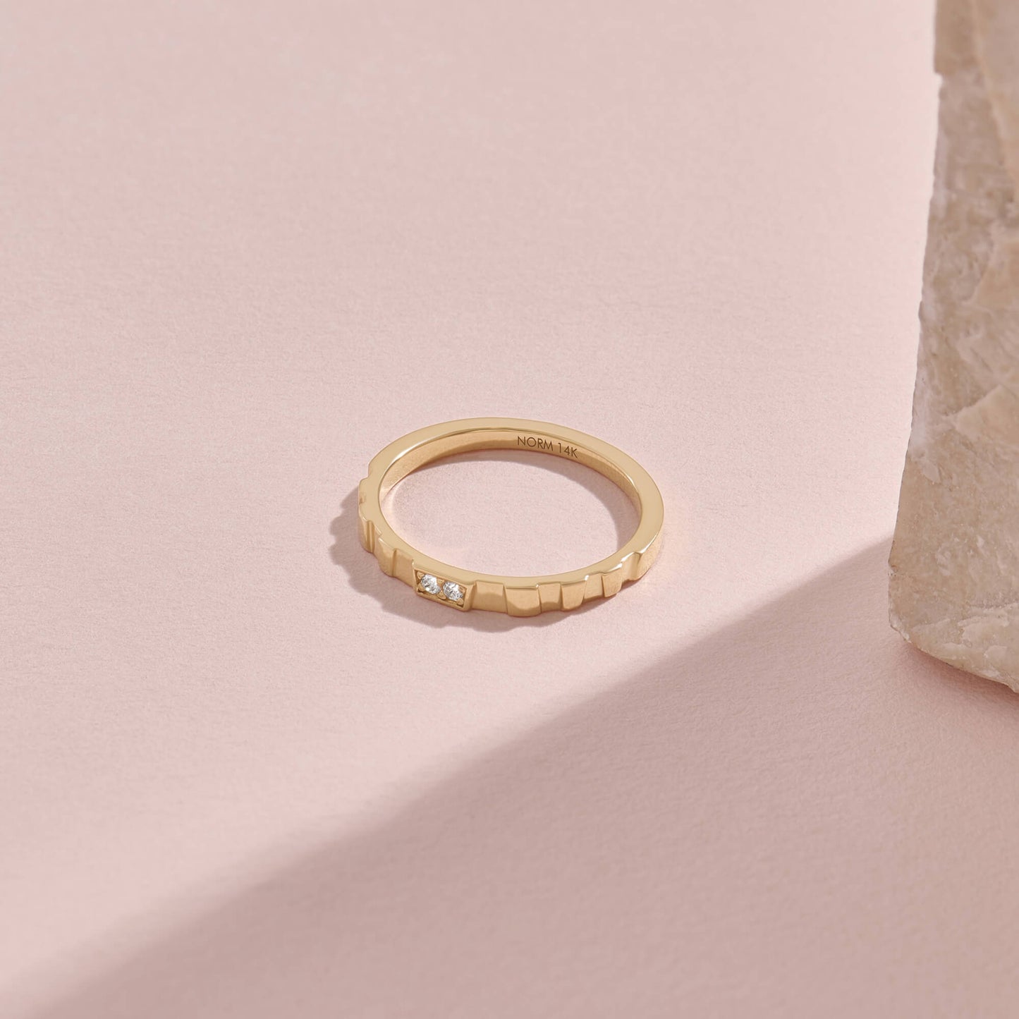 Diamond Pillar Band Ring in Gold