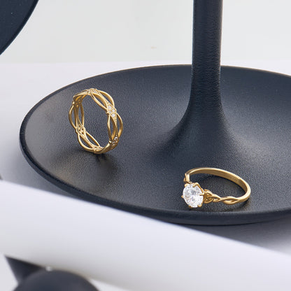 Diamond Solitaire Celtic Knot Engagement Ring in Gold