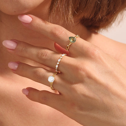 Diamond Solitaire Celtic Knot Engagement Ring in Gold