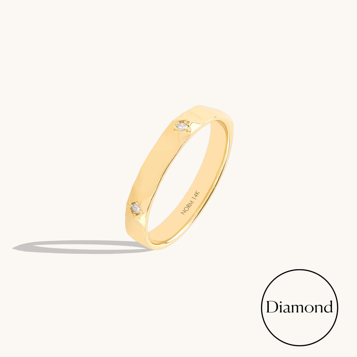 Diamond Starburst Band Ring in Gold