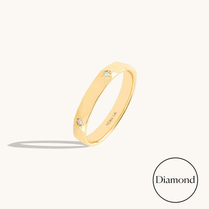 Diamond Starburst Band Ring in Gold
