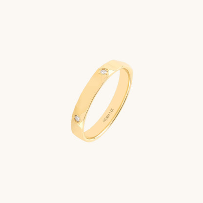 Diamond Starburst Band Ring in Gold