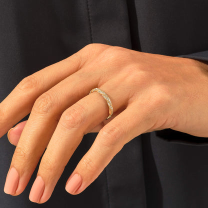 Diamond Twisted Half Eternity Wedding Ring in Gold