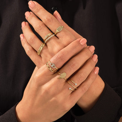 Diamond Twisted Half Eternity Wedding Ring in Gold