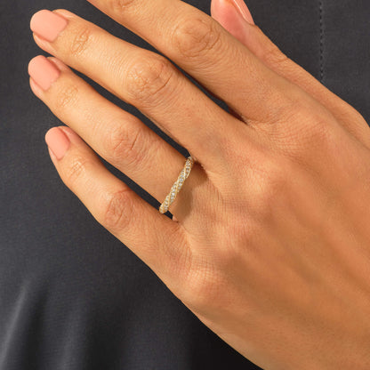 Diamond Twisted Half Eternity Wedding Ring in Gold