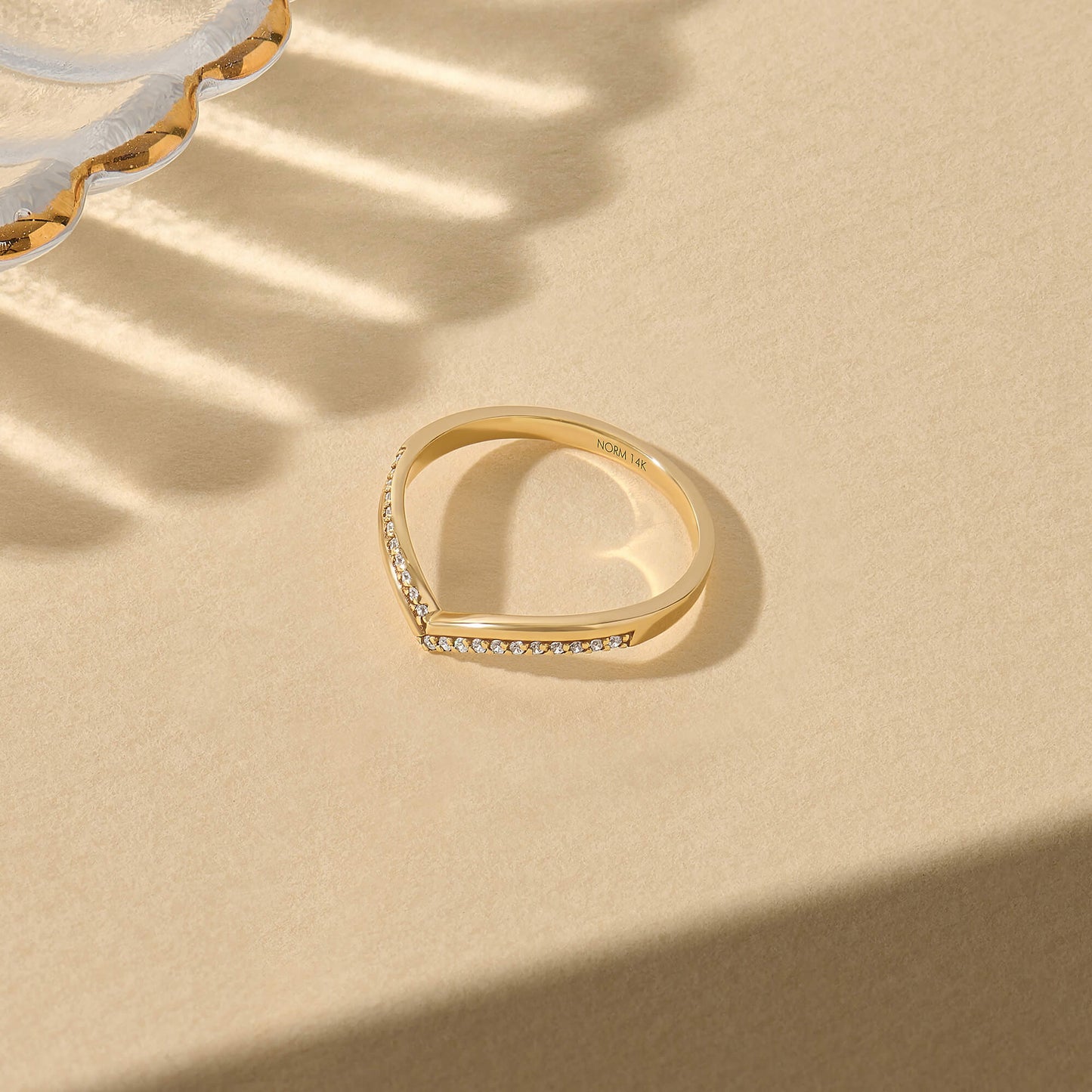 Diamond Double Chevron Ring in Gold